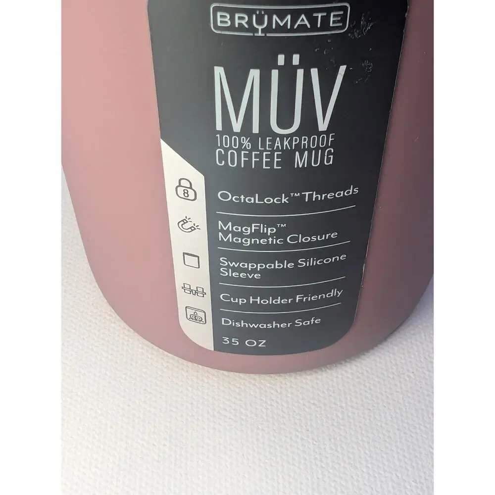 BrüMate Müv 35 oz Leakproof Travel Coffee Mug Rose Taupe New